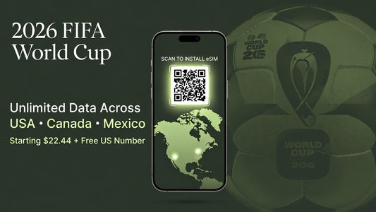 2026 FIFA World Cup eSIM: Unlimited USA Canada Mexico + Free US Number from $22.44